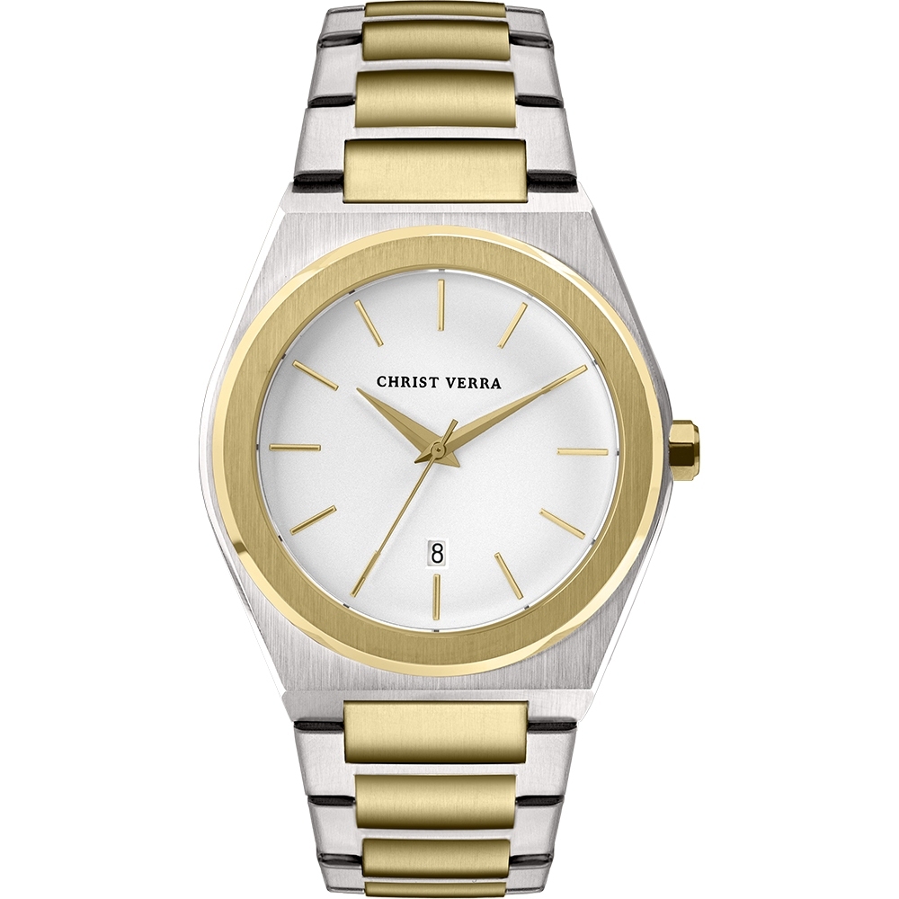 Jam Tangan Pria Tali Rantai Christ Verra CV 10985G-13 WHT