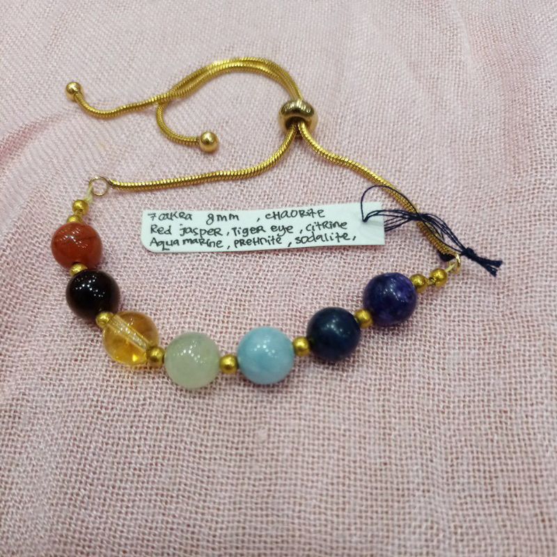 gelang kristal crystal 7 cakra adjustable