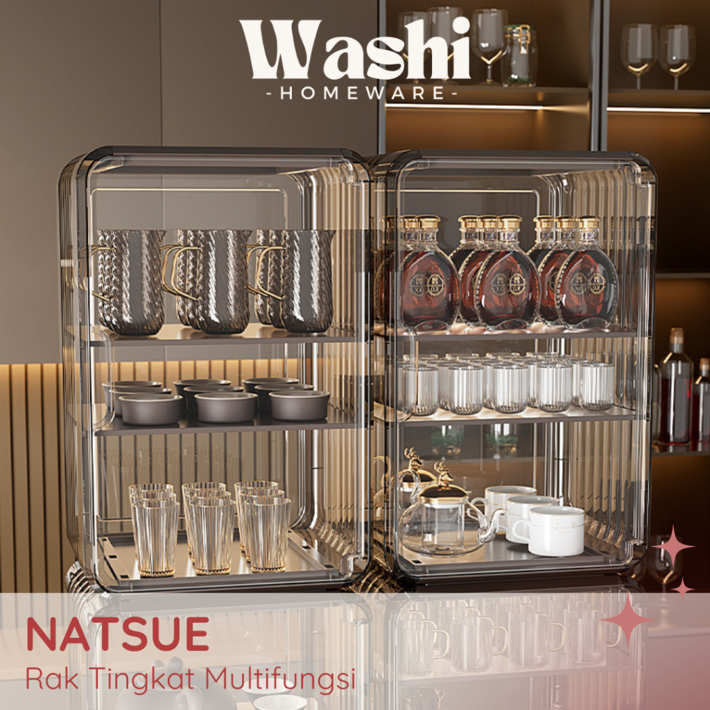 WASHI - NATSUE Food Grade Food Cover Tebal Lemari Penyimpan Lauk Serbaguna Penyimpanan Makanan Tingk