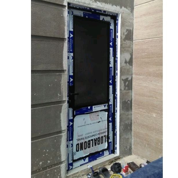 Pintu Aluminium kawat nyamuk / Anti Nyamuk kombinasi ACP Kusen Hendel