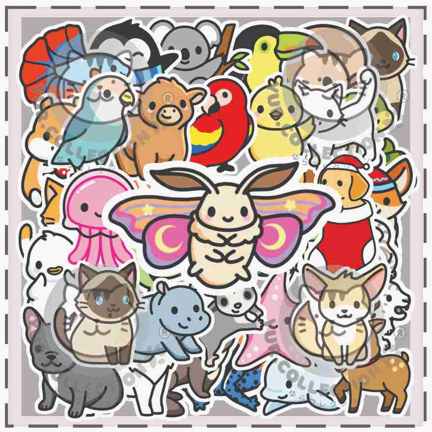 

(40 PCS) Sticker Lucu/ Sticker Hewan Lucu Glossy/ Animal Sticker Pack