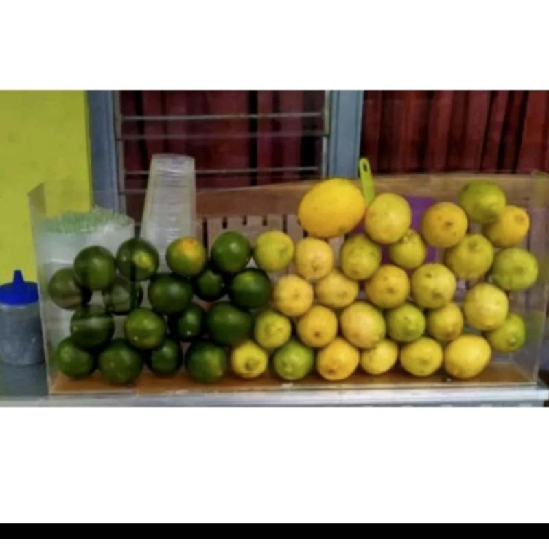 

etalase rak jeruk peras Dan lemon