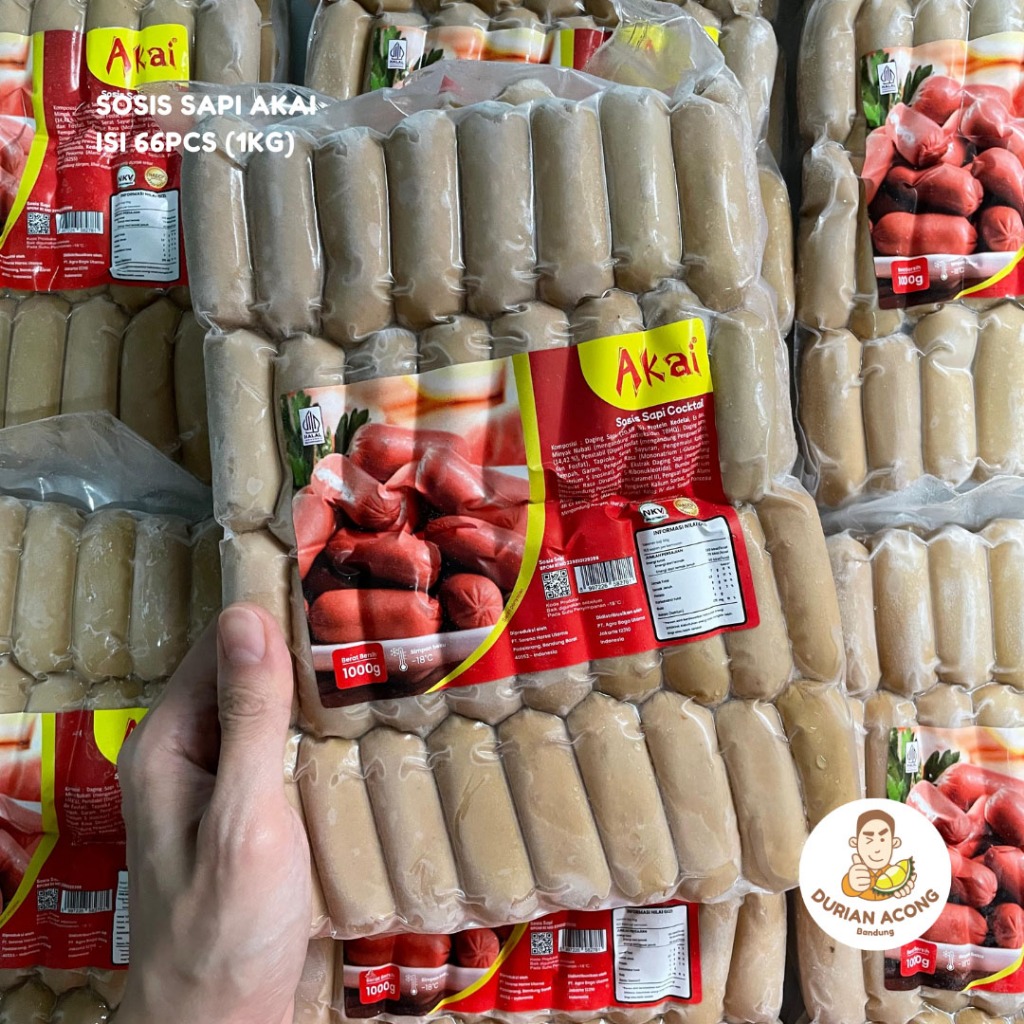 

Sosis Sapi AKAI isi 66pcs (1kg) - Frozen Beku