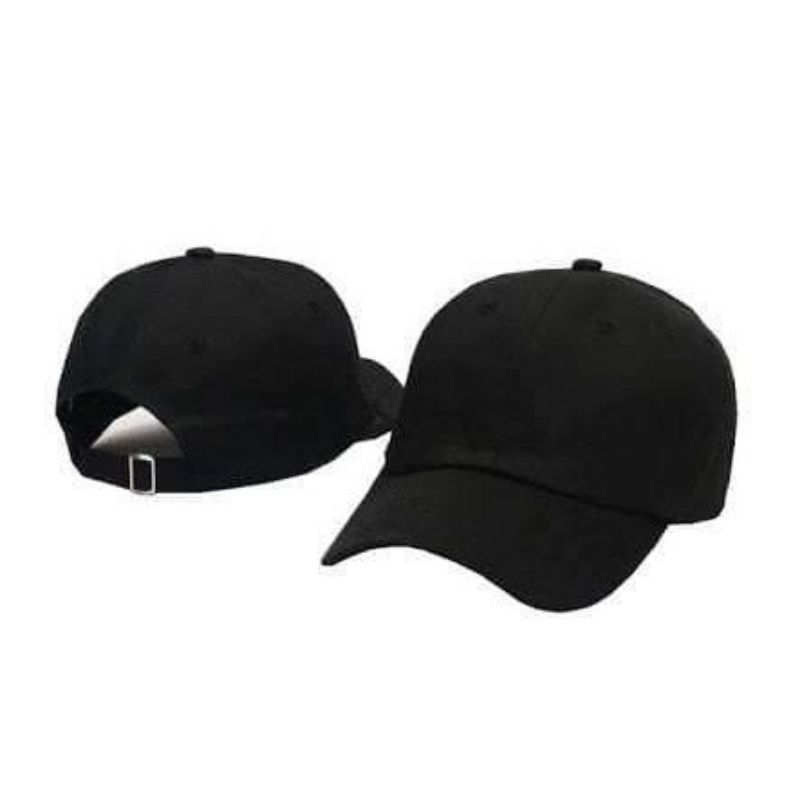 Topi Baseball Polos Kait Besi / Topi Polos Pria Wanita / Topi Polos Hitam Putih Abu Banyak Warna Bah