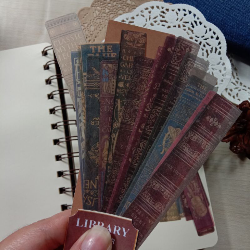 

library sticker, sticker washi, sticker jurnal, sticker aesthetic, sticker kertas, sticker scrapbook, sticker murah