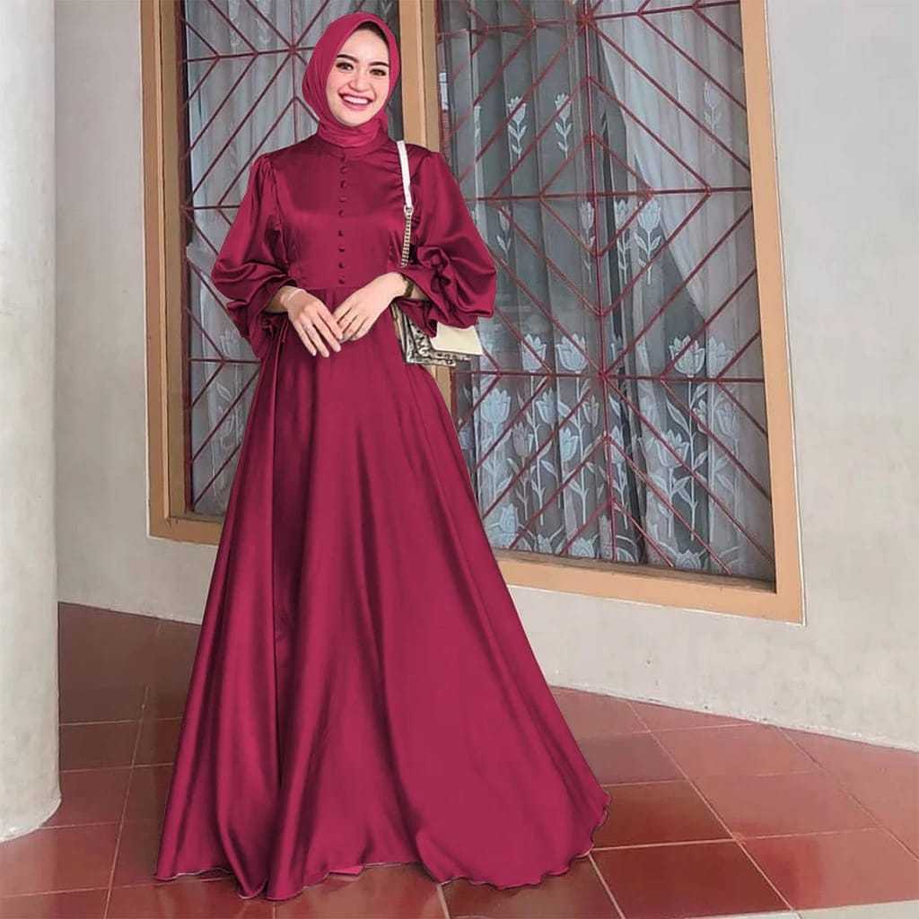 BELLA DRESS MUSLIM GAMIS KONDANGAN BRIDESMAID SATIN SILK PREMIUM