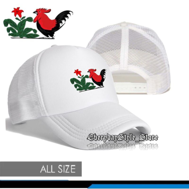 Topi Jaring Trucker Premium/Topi Jala Bisbol Pria Wanita/AYAM JAGO MANGKOK AYAM JAGO