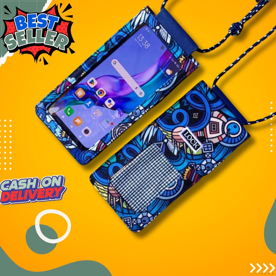 KODE O79S Dompet HP Wanita ID Card Holder dan Uang Selempang Tas HP Wanita Touchscreen Tas Selempang