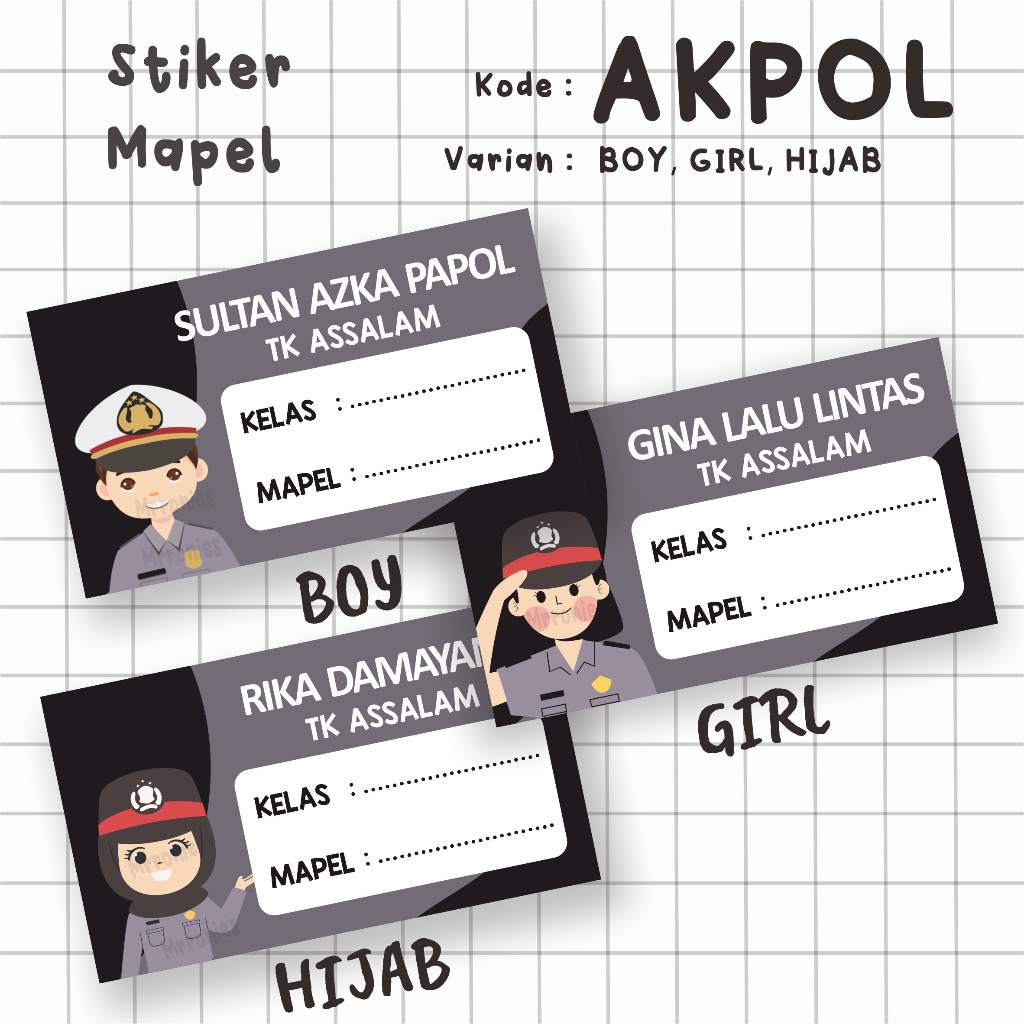 

Mrronies Stiker Mapel Polisi Anak - AKPOL