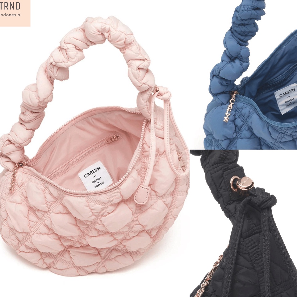 KODE V93E Carlyn Bag Embos Ada Logo Carlyn Cozy Bag Puffy Sling Bag Wanita Original Import Bangkok S