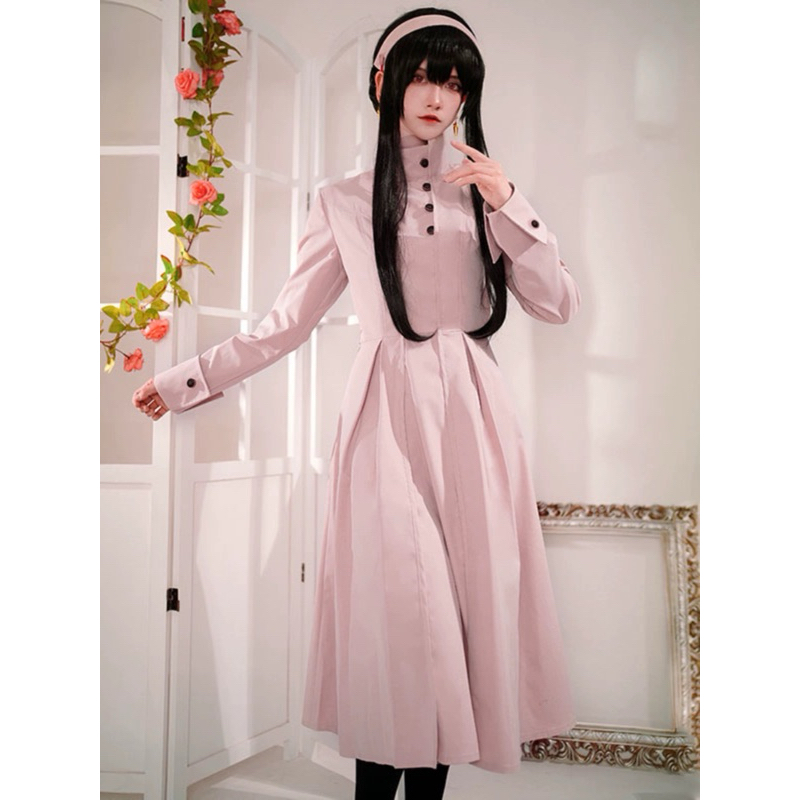 【Ruby Cos】Ready Yor Forger Pink Dress Spy x Family Cosplay Costume Fullset Wig Anime Thorn Princess 