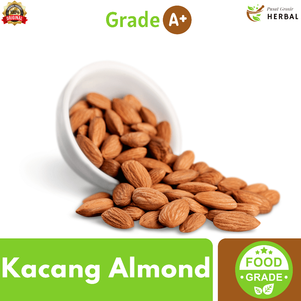 

Kacang Roasted Almond Panggang Siap Makan 500 Gram Premium / Almon Kupas Roasted Matang Sehat Gurih