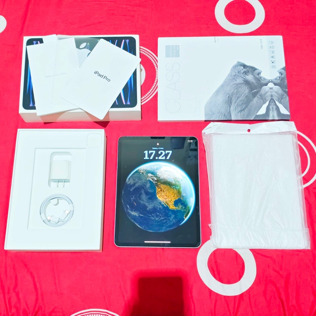 iPad Pro M2 2022 11”Inch Wifi Only 128GB Inter Bekas Full Set Like New
