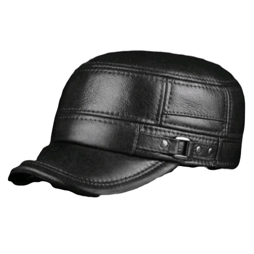 TOPI PRIA MODEL KOMANDO KULIT ASLI/TOPI KULIT PREMIUM