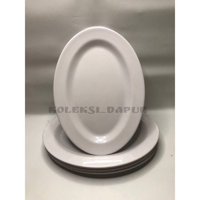 Piring Oval Melamine Polos ( 6pcs / Setengah Lusin )- Piring Saji Lonjong,Piring Melamin Lonjong ( U