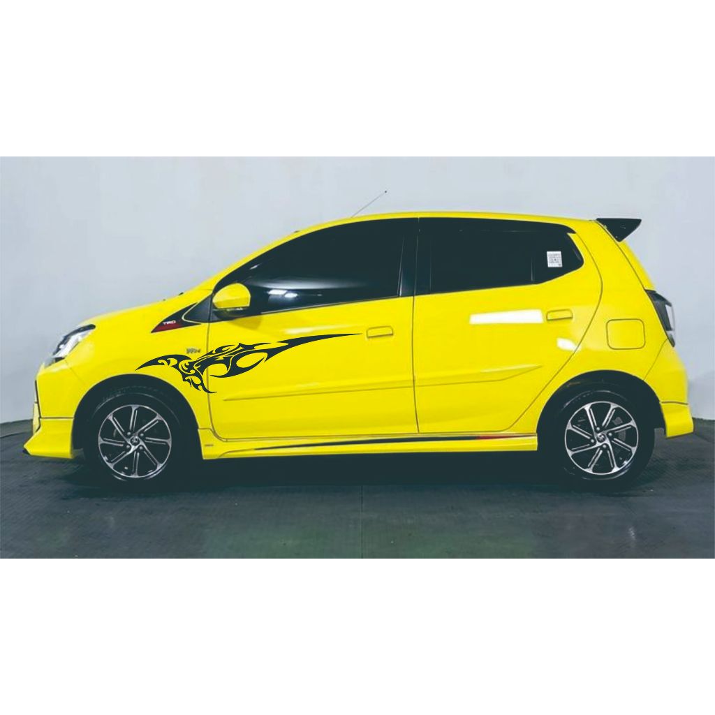 Stiker Mobil Ayla Cutting Agya Variasi Jazz Wagon Brio Putih Hitam Keren Minimalis