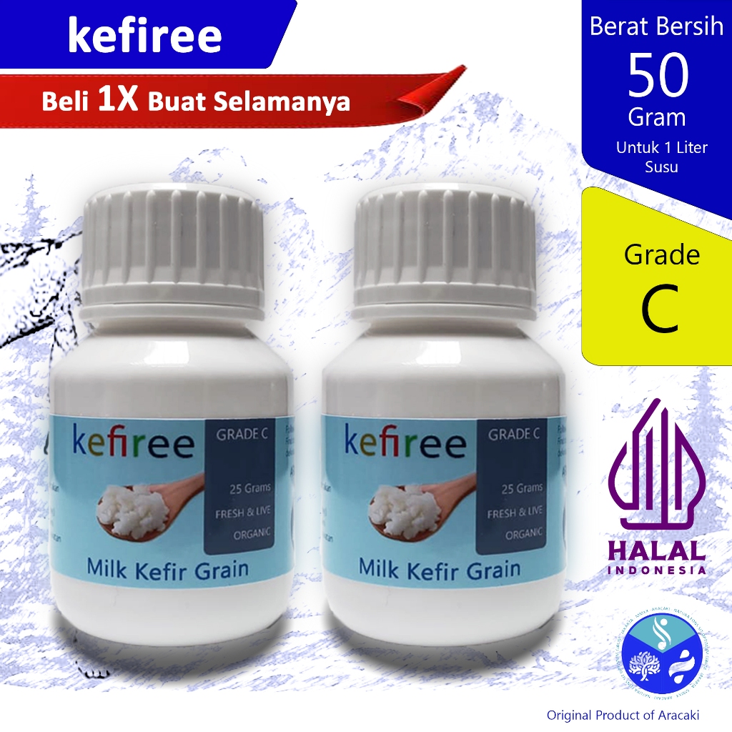 

BIBIT KEFIR HIDUP/ KEFIR GRAIN GRADE C 100% (FRESH ORGANIC) - KEFIREE (50 Gram)