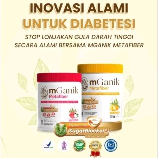 mGanik Metafiber, Suplemen Serat utk Diabetesi, Tube 450gr, Original.
