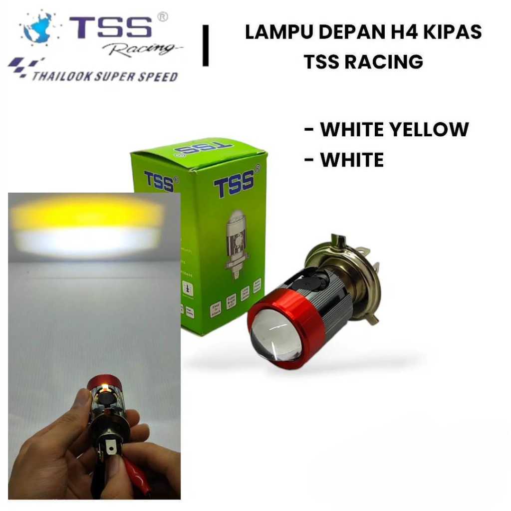 Lampu Utama Led Laser H4 Plus Kipas High Low Putih Kuning Bisa Untuk Motor Dan Mobil