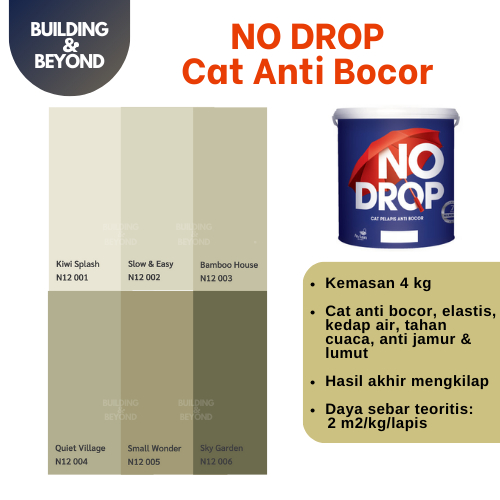 CAT TEMBOK NO DROP GALON 4 KG PELAPIS ANTI BOCOR WARNA HIJAU SAGE GREEN