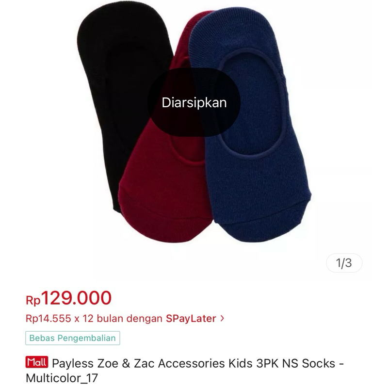 NEW Kaos Kaki Anak Merk Payless Zoe & Zac