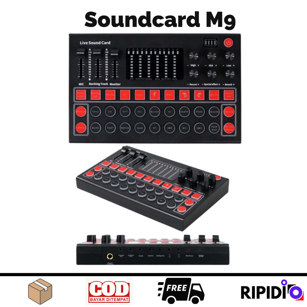 Mixer USB Sound Card Live Broadcast Bluetooth Special Effect - M9