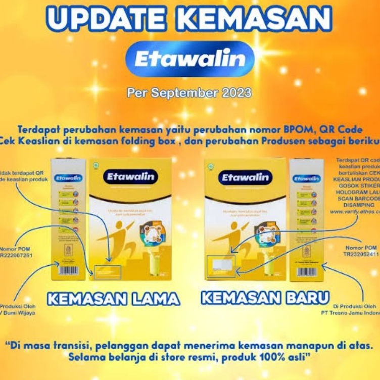

Lariz Paket ETAWALIN 2 Gram Susu Etawa Atasi Masalah Tulang Sendi