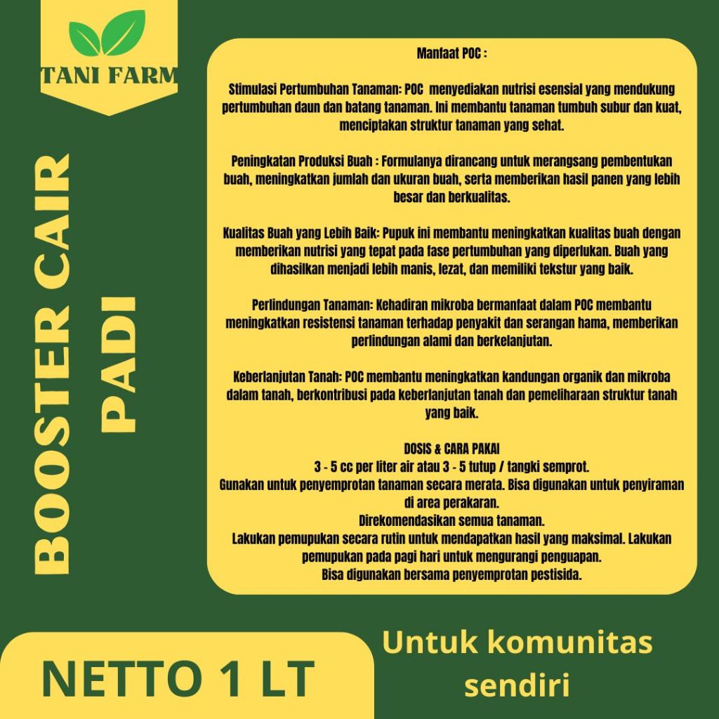 Pupuk Booster PADI Pupuk Cair PADI Pupuk Semprot Untuk Tanaman dan PADI Pupuk Ajaib Perbanyak Panen