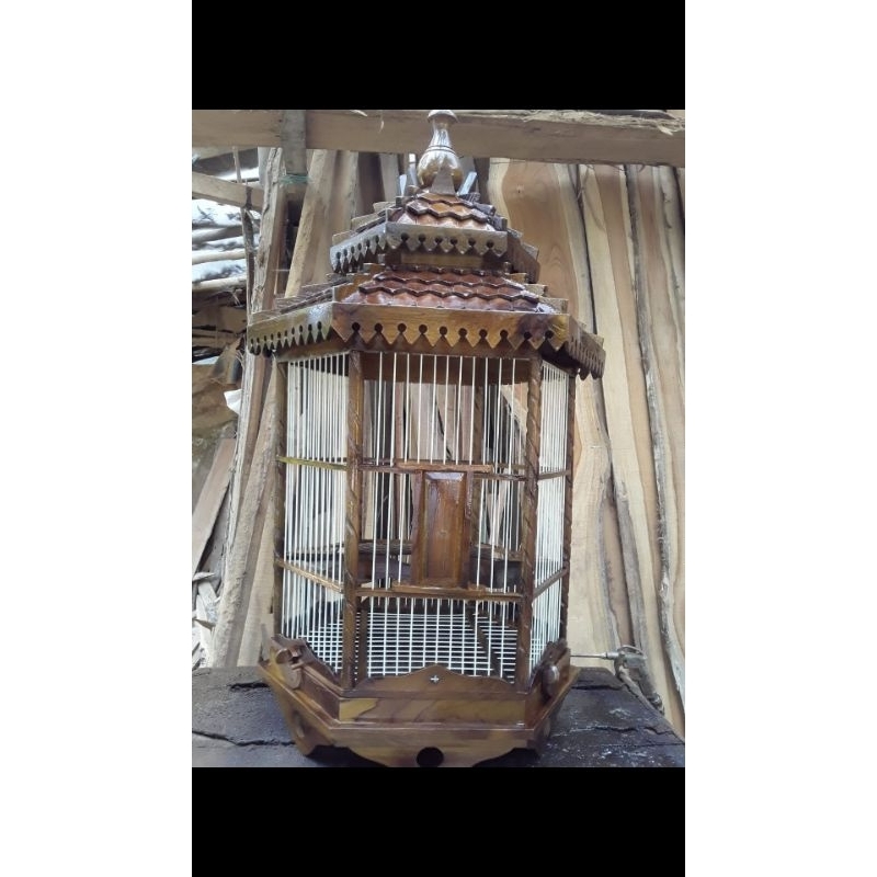 sangkar perkutut..diamter 40cm..bahan jati tpk asli tua² ( jeruji fiber hitam/putih bisa request )