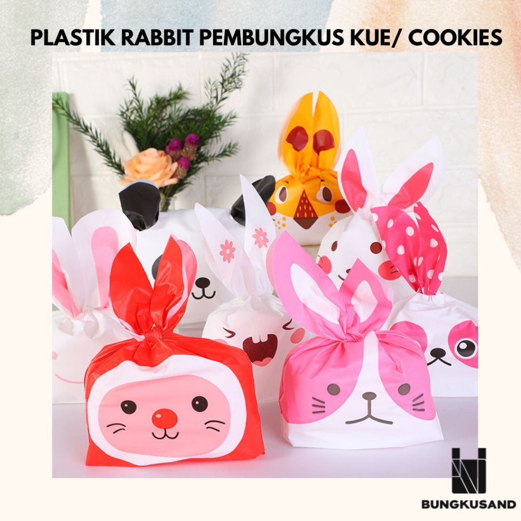 

PLASTIK RABBIT BUNNY UKURAN BESAR XL SIZE 24X37 CM PEMBUNGKUS COOKIES GOODIE BAG SOUVENIR LUCU