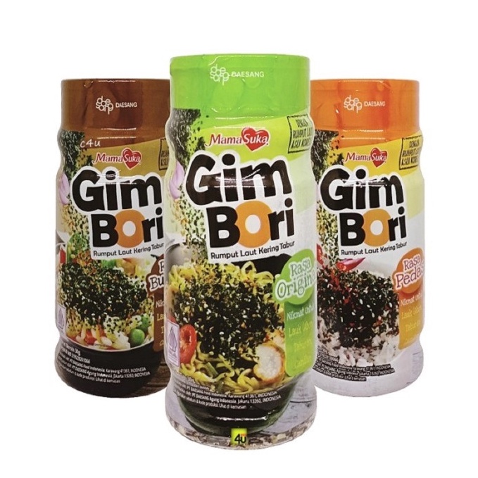 

Keren abis Mamasuka Gim Bori Rumput Laut Kering Tabur Halal 3 Gram