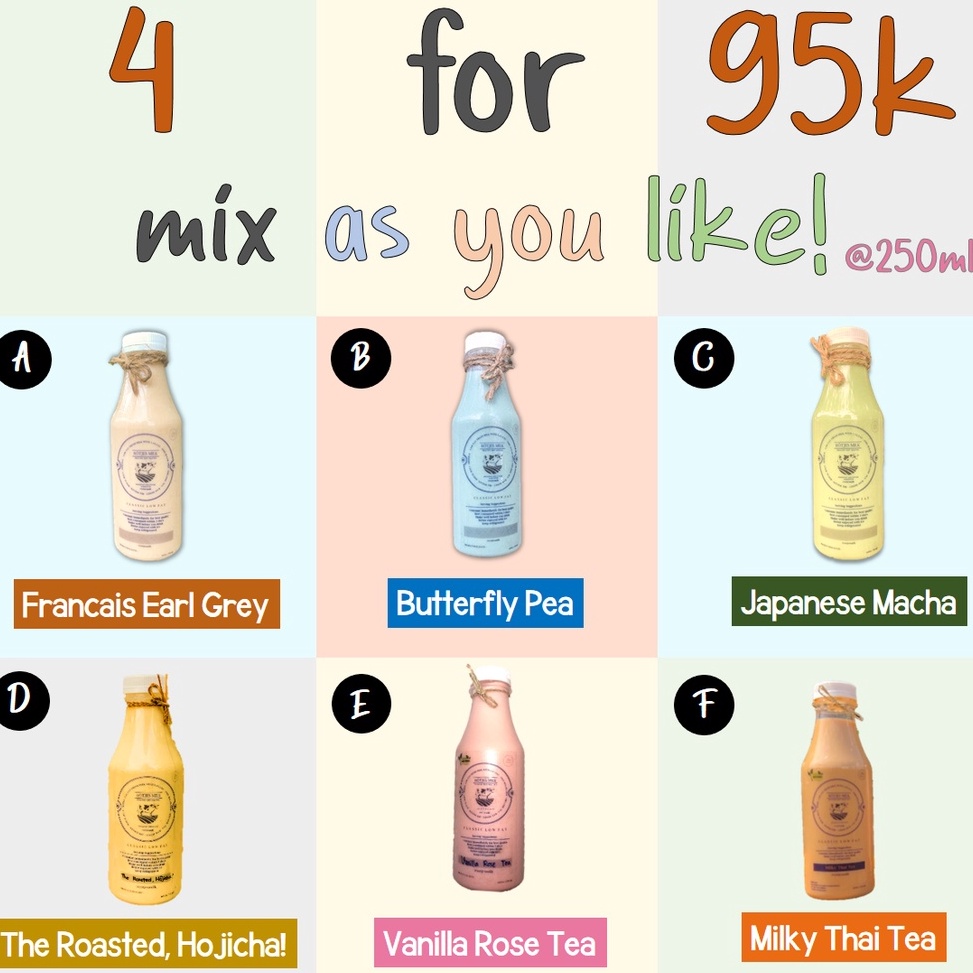 

Hemat Keras Rotjes Milk Milktea 4 for 95k Low Fat Diet Milk Tea