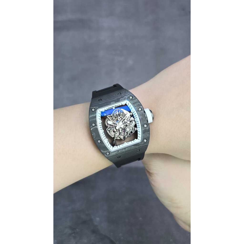 Jam Tangan Luxury RM 055 Bubba Watson Marina Circuit 42mm Swiss Automatic Black Dial