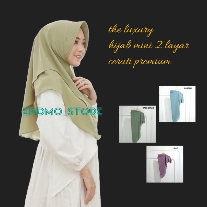 Hijab khimar mini model baru 2 layar bergo instan mewah kerudung syari terbaru 2024 premium viral Ceruti babydoll