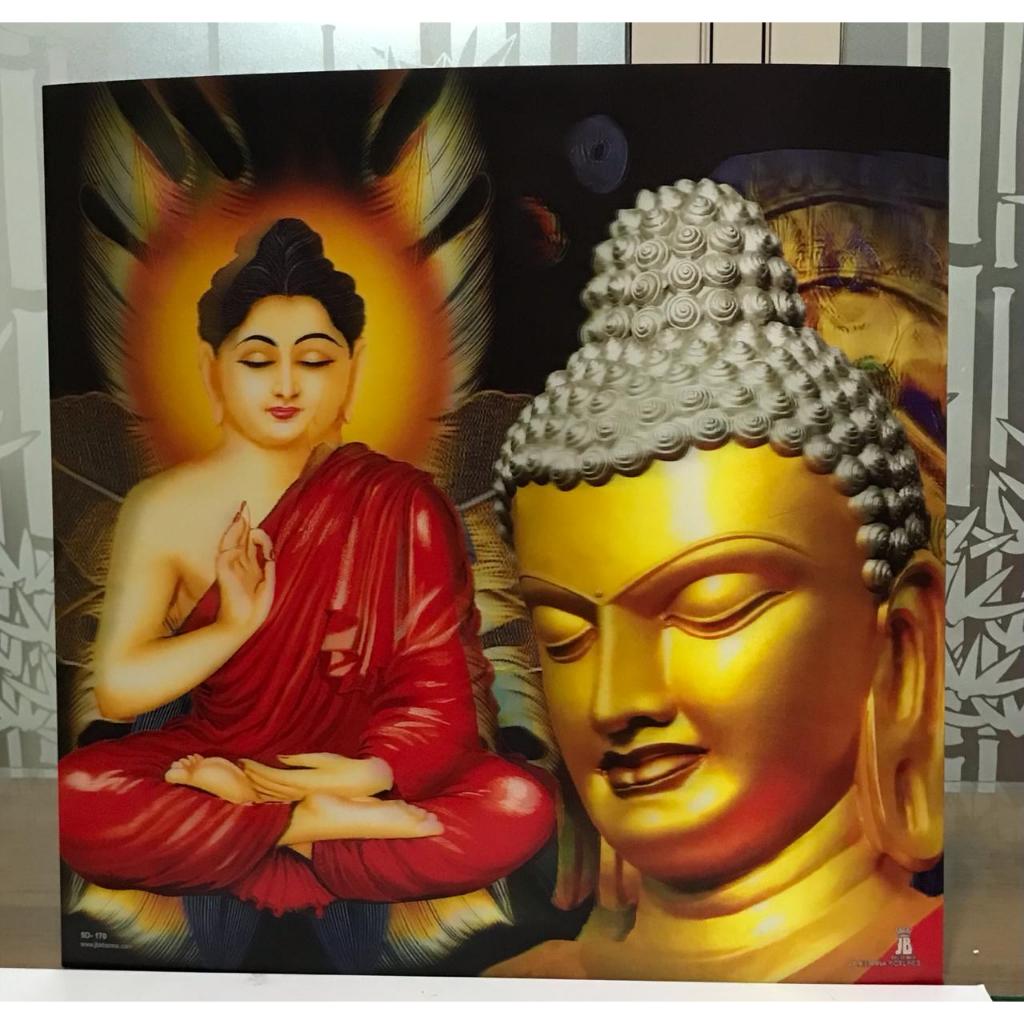 GAMBAR 5D BUDDHA EMAS UKURAN 39.5x39.5 cm (PxT) TAMPA BINGKAI