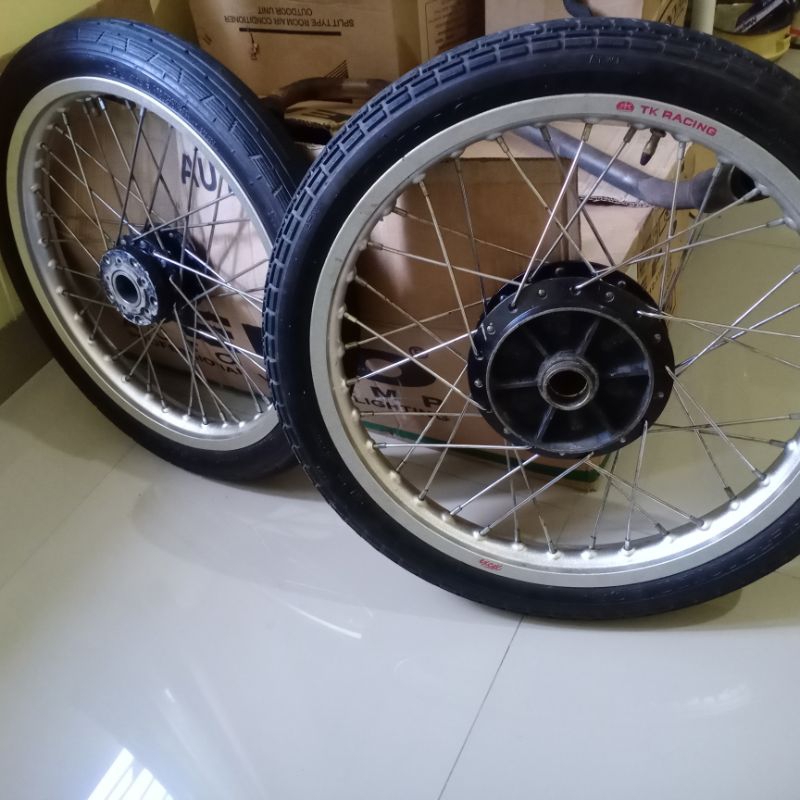 PROMO SATU SET Aloy Lingkar Ninja R SS Double Disk Merk TK Ukuran 17 18 Mentah