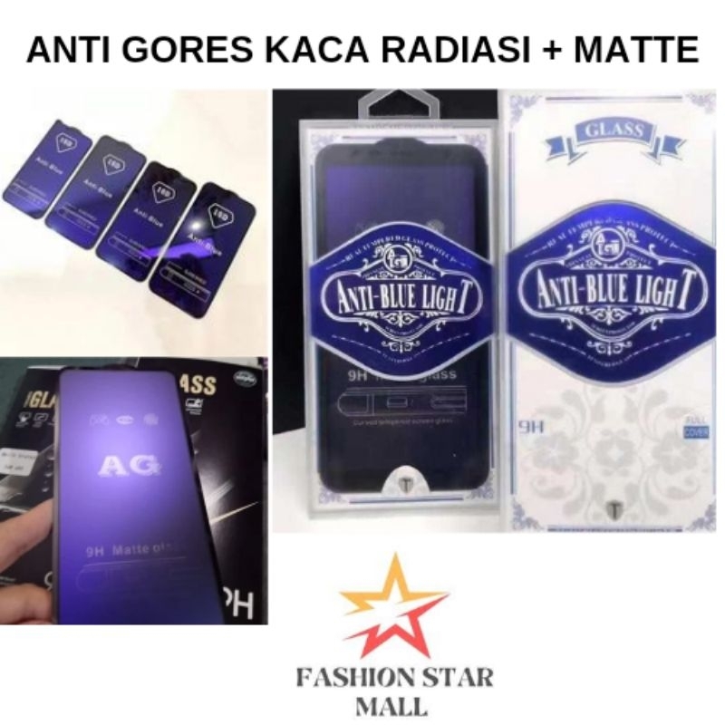 Anti Gores Kaca Full Radiasi + Matte Xiaomi Redmi 4a 4x 6 6a note 4x 5a 5 pro 5 5+ 6 pro s2 7 note 7