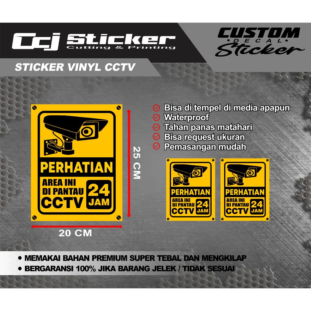 

Stiker CCTV 24 jam, Stiker peringatan CCTV, Stiker pantauan CCTV 24 jam
