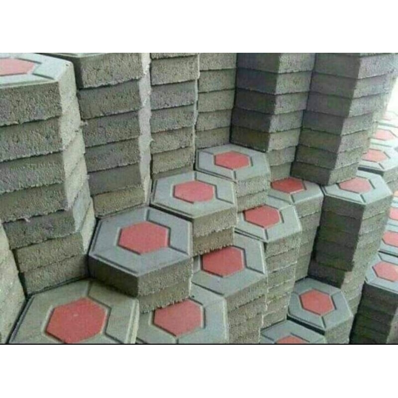 Paving Block / Paping blok / Konblok Antik Segi Enam Warna K.250, K.300