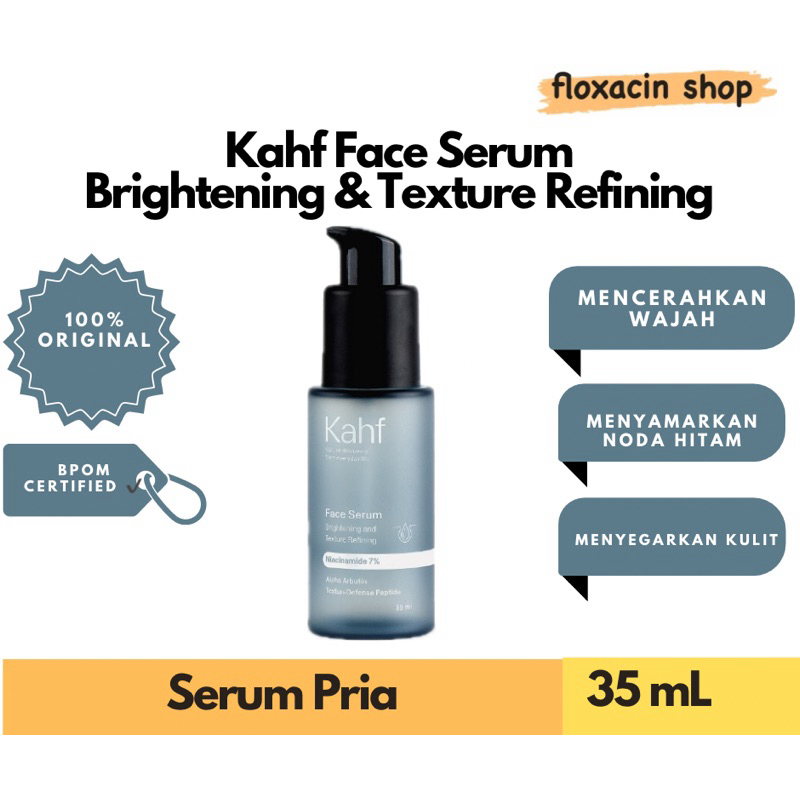 Kahf Serum Brightening and Texture Refining Face Serum 35 ml - Serum Wajah Pria untuk Mencerahkan & 