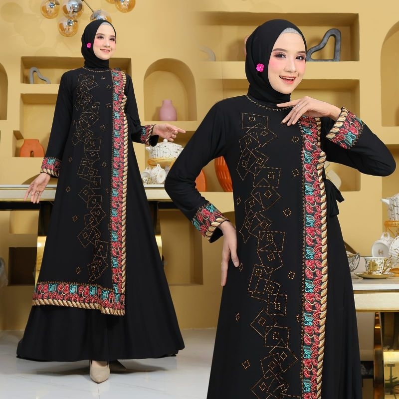 MAMACHA - ABAYA TURKEY JERSEY SUPER MIX CERUTY BABYBDOLL PREMIUM | abaya lebaran busui murah meriah 