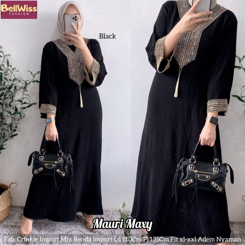 jehana gamis bordir premium abaya hitam mutiara moveon gamis crincle import dress pesta muslim gamis