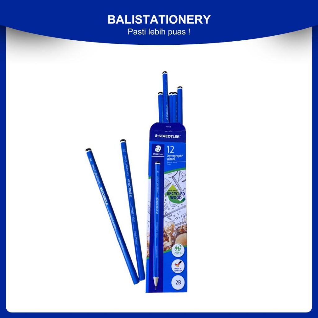 

Pencil Pensil Staedtler Lumograph School 2B Upscycled Wood3500
