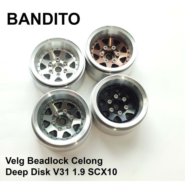 Bandito Velg Beadlock Celong Deep Disk V31 Silver 1.9 SCX10