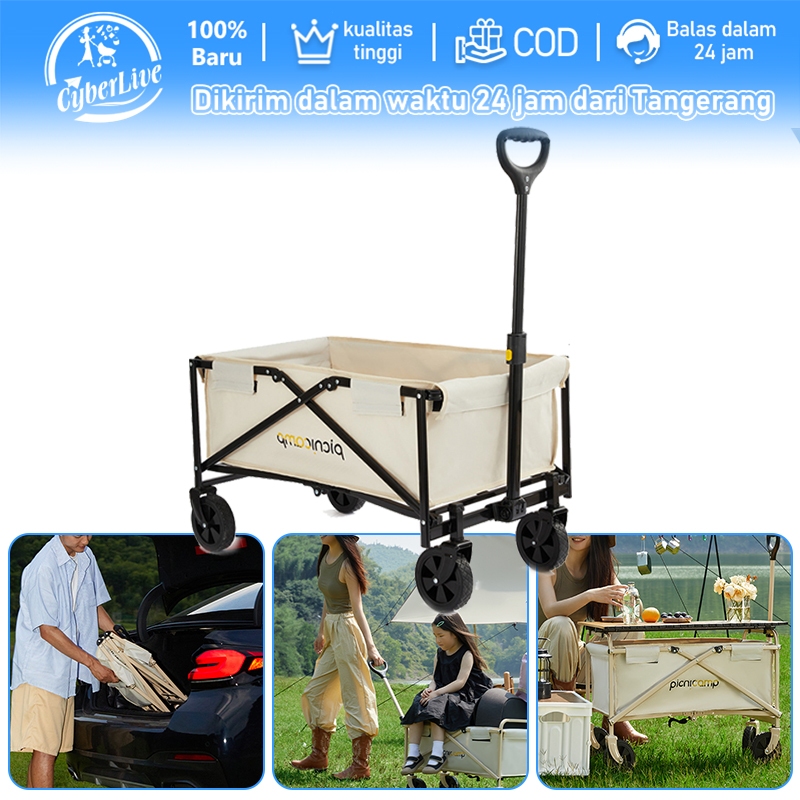 Picnicamp Gerobak Camping Trolley Cart Outdoor Camping Troli Lipat 4 Roda