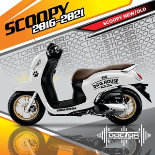 Stiker Cutting THE DOG HOUSE Stiker Body Samping Depan Belakang Motor Scoopy Vespa Vario Terbaru