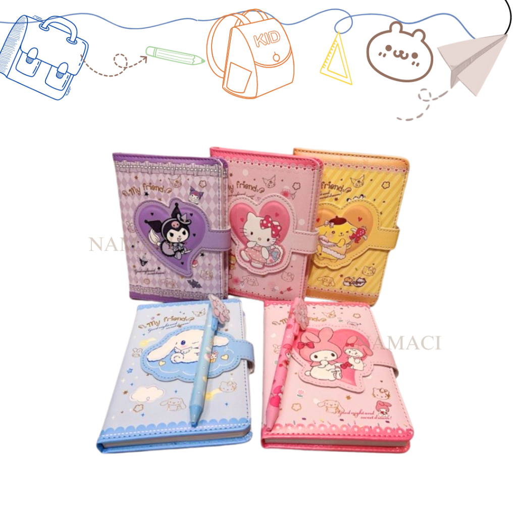 

2in1 notebook mini buku tulis diary notebook sanrio notebook melody buku jurnal kuromi NAMACI