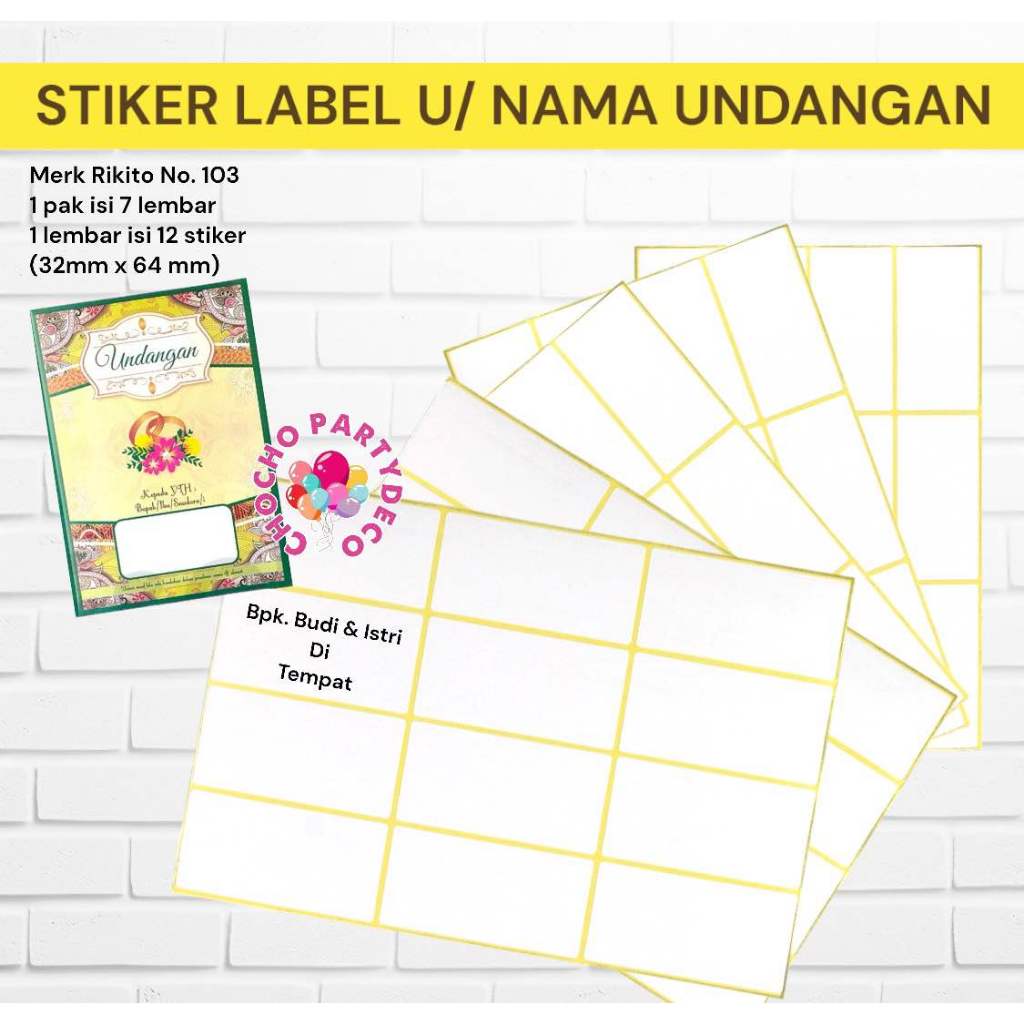 

Stiker Nama Undangan Khitan Nikah / Sticker Label Undangan No. 103