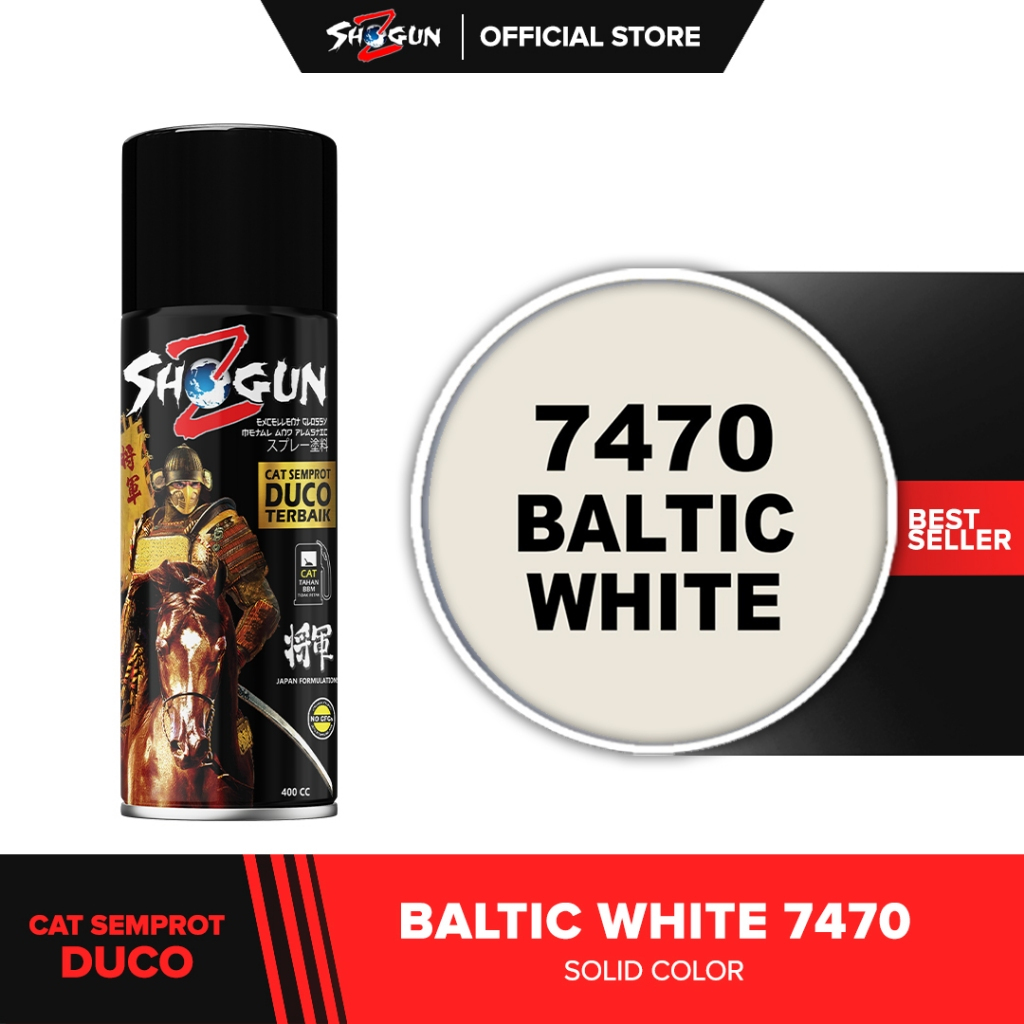 Cat Semprot Shogun Z Baltic White 7470 - Cat Semprot Motor Warna Krem Cream Putih Tulang Glossy Soli