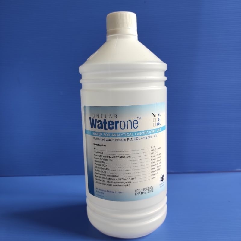 Waterone / water one / aquadest / aquabidest / akuadest / aquades 1 liter onemed